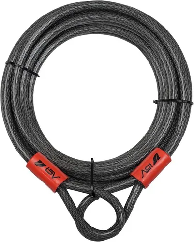 Vista 13 de BV Cable de seguridad resistente de 15 pies con bucles, cable de acero trenzado resistente a los cortes, versátil y resistente a la intemperie, Par