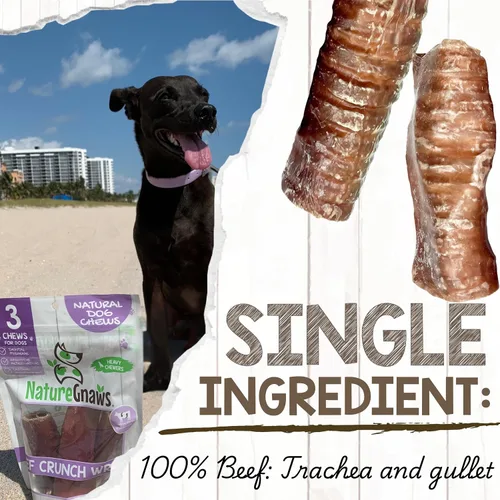 Vista 3 de Nature Gnaws Masticables crujientes para perros, tráquea y golleta, 3