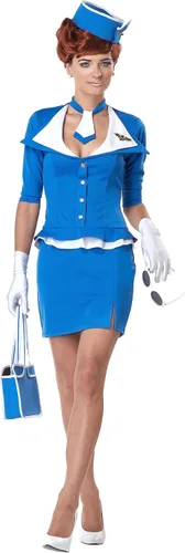Vista 3 de California Costumes, Disfraz de azafata retro para mujer