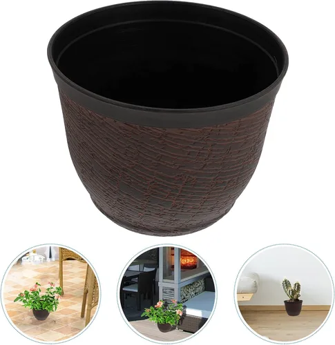Vista 6 de YARNOW Jardineras de barril de madera, maceta rústica, maceteros de flores, cajas de barriles de madera, maceta de flores, caja de contenedores