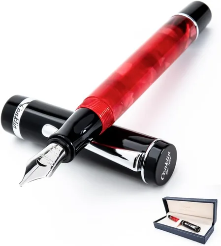 Vista 23 de Conklin Duragraph Pluma estilográfica Abalone Nights - Punta mediana, elegante instrumento de escritura con exquisito acabado de abulón
