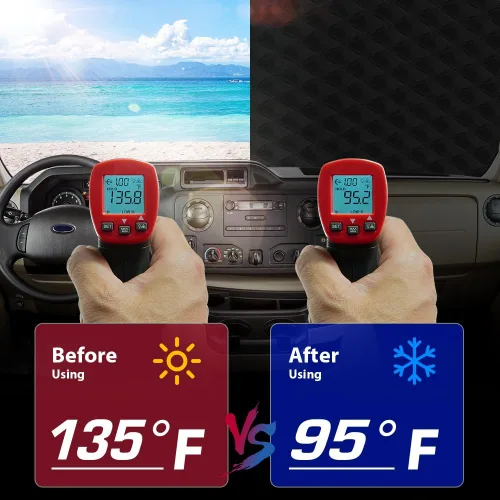 Vista 8 de BougeRV Cubierta de nieve para parabrisas de autocaravana para clase B, Dodge Mercedes Sprinter (2006-2015) para ventana delantera, accesorios