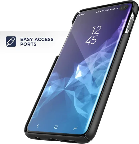 Vista 7 de Encased Funda para cinturón con función atril compatible con Galaxy S10 Plus (serie Slimline 2019), funda ultrafina con clip giratorio para funda