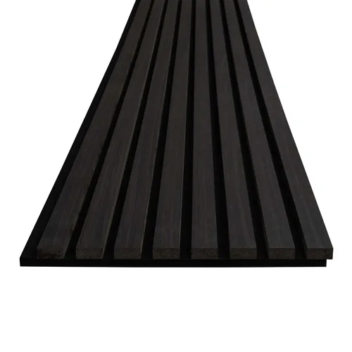 Vista 3 de Architectural Products by OUTWATER - Paneles de pared acústicos de madera de diamante negro de 12.5 pulgadas (25 pulgadas en total) x 94.5 pulgadas