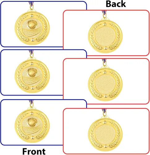 Vista 4 de Caydo 12 medallas deportivas de metal dorado para premios para niños y adultos, recuerdos para juegos deportivos, fiestas de 2 pulgadas