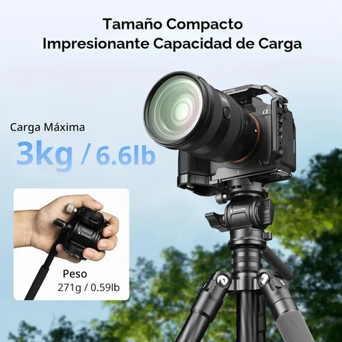 Vista 2 de SmallRig CH3 Cabezal de Video, Cabezal Fluido de Trípode Cabezal Pan Tilt con Placa de Liberación Rápida para Arca Swiss, Soporta Giro de 360° e