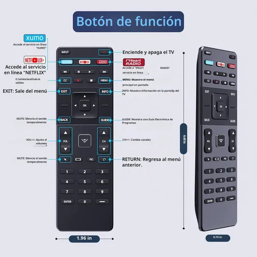 Vista 7 de Mando a Distancia de Repuesto para Vizio Smart TV XRT122