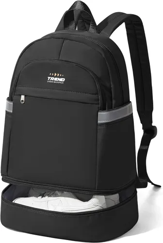 Vista 13 de coofay Mochila de gimnasio para mujer, bolsa de gimnasio con compartimento beige (A-Beige)