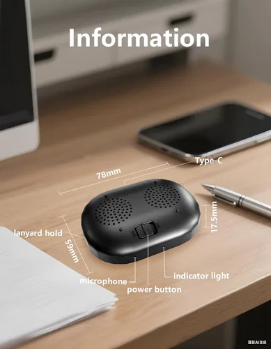 Vista 6 de Altavoz Bluetooth magnético portátil - Mini amplificador de sonido inalámbrico con micrófono, volumen mejorado y voces claras para llamadas manos