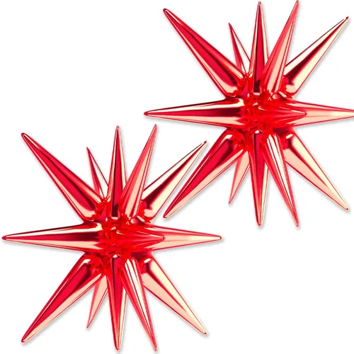 Vista 11 de Globos de papel de aluminio con forma de estrella negra de PartyWoo, 2 piezas de 42 pulgadas, grandes, con puntas explosivas, de Mylar
