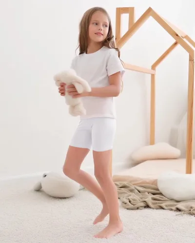 Vista 3 de Auranso Pantalones cortos de ciclismo para niñas, transpirables y de seguridad, pantalones cortos de ciclismo debajo del vestido