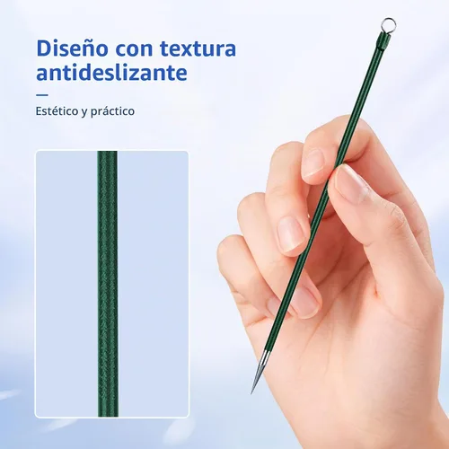 Vista 6 de Kit de herramientas para reventar espinillas, kit de 7 piezas de extractor de espinillas con caja para eliminar rápida y fácilmente espinillas