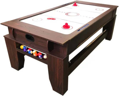 Vista 3 de Mesa de billar de 7 pies Air Hockey 2 en 1 Mesa de billar Fieltro rojo - Billardhockey