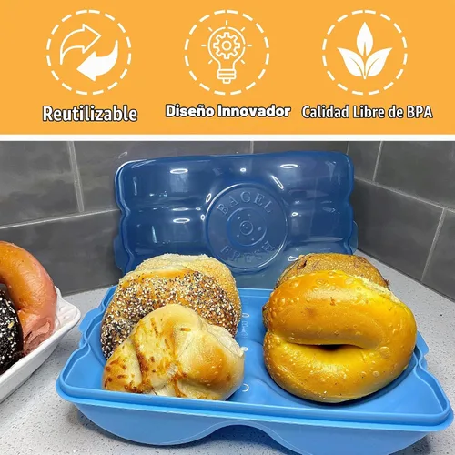 Vista 3 de Touch Up Cup Bagel Fresh Holder - Contenedor de almacenamiento de pan, hermético y reutilizable, sin BPA, como se ve en los productos Shark Tank