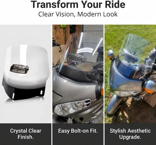 Vista 2 de PSLER Parabrisas de motocicleta con ventilación de aire para Goldwing GL1800 2001-2017 (limpio)
