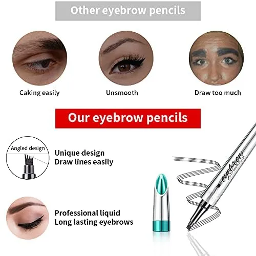 Vista 7 de Lápiz microblading para cejas, maquillaje de ojos, micro 4 puntos para levantar y arrebatar cejas de larga duración, impermeable, cabello natural 01