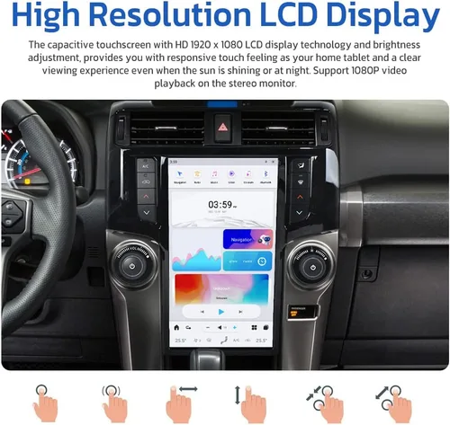 Vista 6 de aoonav 13.6 pulgadas Android 13 Car Stereo Radio Actualización para Toyota 4Runner 2009-2018 Reproductor de video multimedia navegación GPS 1080P