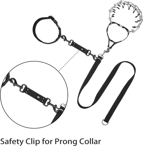 Vista 5 de Paquete de 2 clips de seguridad de doble extremo para collar de púas impermeables para collar de púas y arnés de perro