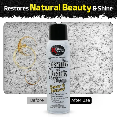 Vista 4 de Rock Doctor Spray limpiador de granito y cuarzo, lata de 18 onzas, limpia azulejos, mármol, encimera de cocina y superficies de piedra natural