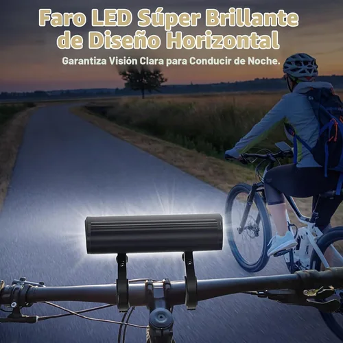 Vista 6 de Potente juego de luces para bicicleta recargables por USB