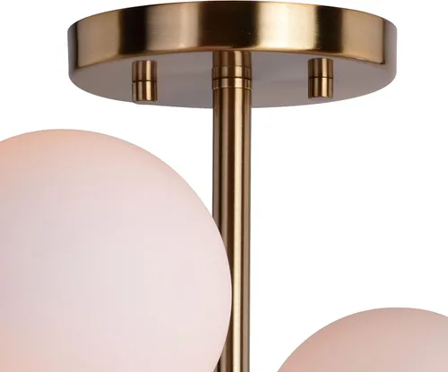 Vista 9 de VAXCEL Orbit - Lámpara de techo de latón industrial Sputnik de 20 pulgadas de ancho, cristal blanco