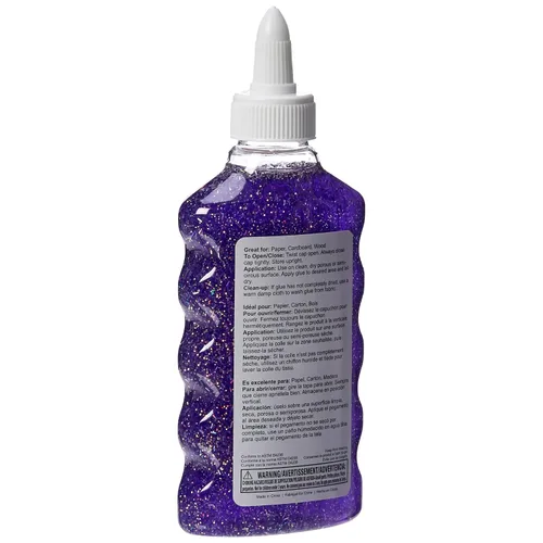 Vista 3 de Amazon Basics Pegamento líquido lavable con purpurina, varios colores (morado, rosa, rojo y azul), 6.0 fl oz, 6 onzas cada uno, 4