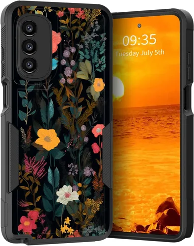 Vista 168 de para Moto G Play 4G 2024, funda de dos capas híbrida resistente y a prueba de golpes, PC duro + silicona suave protectora para Motorola Moto G Play