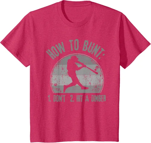 Vista 78 de Cómo Bunt Don't Hit A Dinger - Camiseta divertida de béisbol y sóftbol, Negro, S