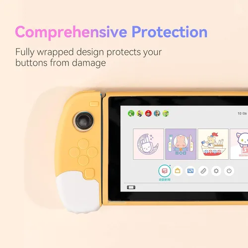 Vista 3 de GeekShare Soft Silicone Protective Case Compatible with Nintendo Switch Console and Joy Con- Shock-Absorption and Anti-Scratch Slim Cover Case with