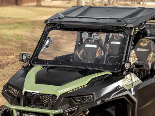 Vista 2 de SuperATV Parabrisas abatible de policarbonato de 1/4 pulgadas para Polaris General 1000: 2016+/ Polaris General 1000-4: 2017+ Actuador electrónico