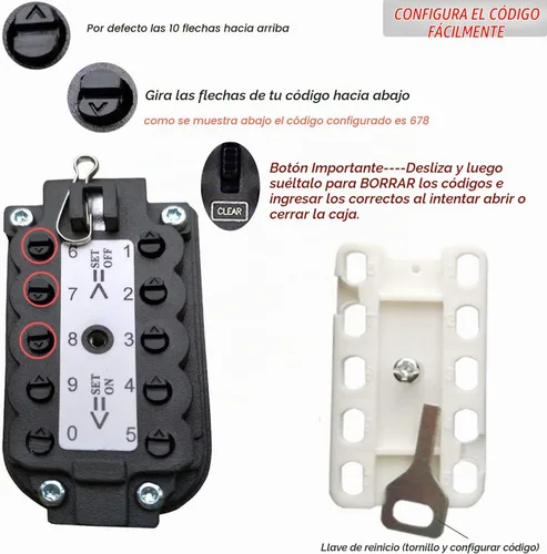 Vista 4 de Caja de bloqueo de llave de 10 dígitos, caja fuerte para colgar en la pared