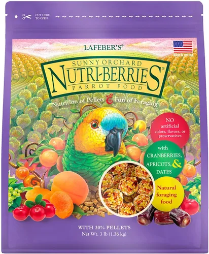 Vista 4 de LAFEBER'S - Alimento para pájaros de mascotas Nutri-Berries de frutas tropicales, hecho con ingredientes no transgénicos y de grado humano