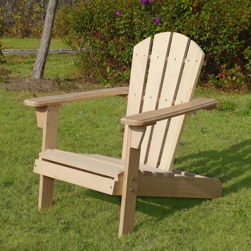Vista 2 de Silla Adirondack de madera para niños, muebles de patio al aire libre para niños, jardín, césped, silla de cubierta, sin terminar