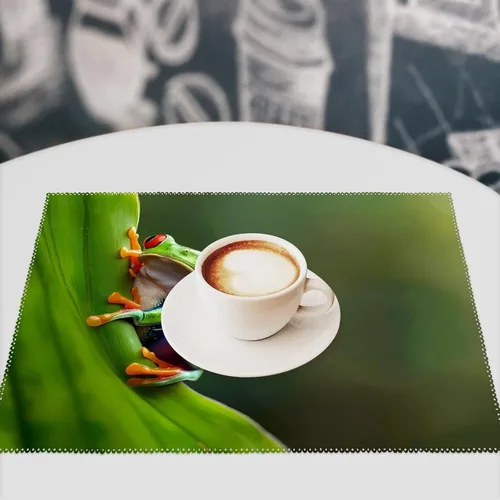 Vista 7 de Frog Red Eyed Tree Frog Placemats Set of 6 Resistant Table Mats Washable Place Mats for Dinner Party Table Decoration