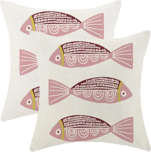 Vista 27 de Fundas de Almohada de Antílope 16x16 Paquete de 2, Fundas de Almohada Decorativas con Estampado de Piel de Animal Azul Marino, Fundas de Almohada