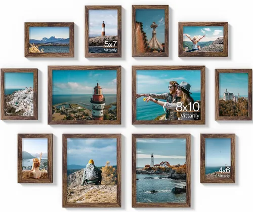 Vista 49 de Vittanly Paquete de 7 Marcos de Fotos, Marcos de Fotos Collage Decoración de Pared para Pared o Mesa, Múltiples Tamaños con 1 Pieza de 11x14