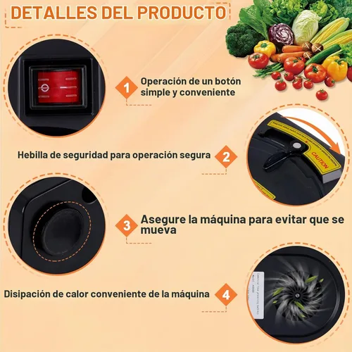 Vista 6 de Cortadora eléctrica de verduras con 3 cuchillas, 3 en 1, 110 V
