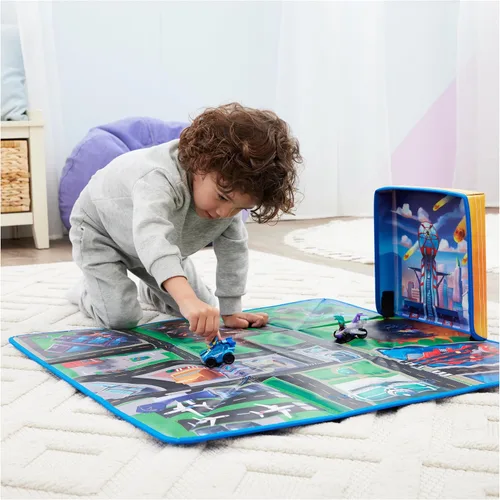 Vista 8 de Paw Patrol: The Mighty Movie, Paquete de Regalo de Alfombra de Juego Pup Squad con Mighty Pups Chase & Vee Pup Squad Racer Autos de Juguete