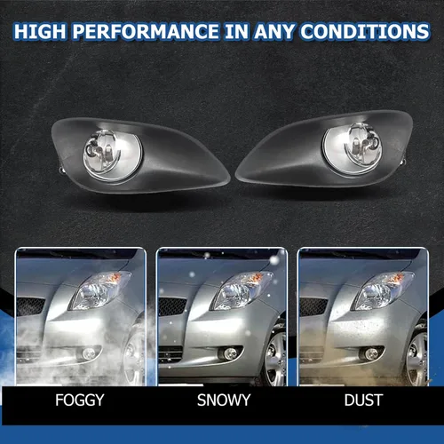 Vista 6 de WFLNHB 1 par de luces antiniebla de repuesto para Toyota Yaris Sedan 2007-2011, faros antiniebla, lado del pasajero y del conductor
