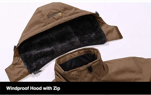 Vista 2 de MAGCOMSEN - Chaqueta de invierno para hombre, impermeable, abrigada, con forro polar y múltiples bolsillos