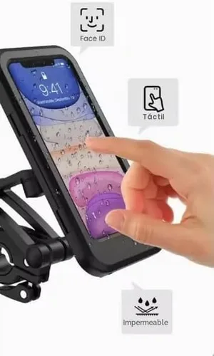 Vista 8 de Generic Soporte de teléfono impermeable, universal compatible con todos los teléfonos iPhone y Android, giro 360, accesorio seguro para manillar