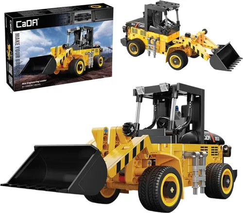 Vista 10 de CADA Bricks Kit de construcción de excavadora – Juguete de construcción de 467 piezas, brazo funcional, cubo de trabajo, rotación de 360°