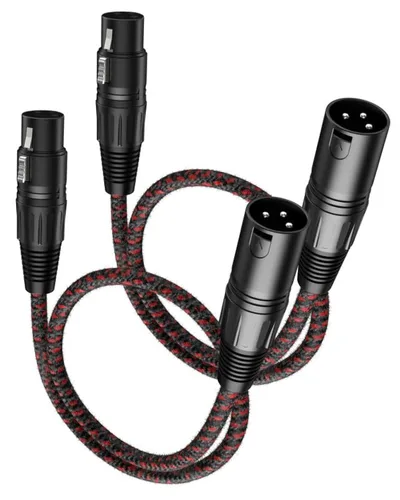Vista 26 de Cable corto XLR, cable de micrófono de 1 pie, paquete de 2 unidades, toda la longitud de 6 pulgadas a 100 pies, cable de micrófono equilibrado