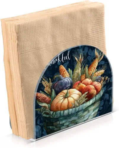 Vista 12 de Servilletero de otoño de gnomo negro para mesa, dispensadores de pañuelos acrílicos, servilleteros de cóctel para bodas, fiestas, eventos