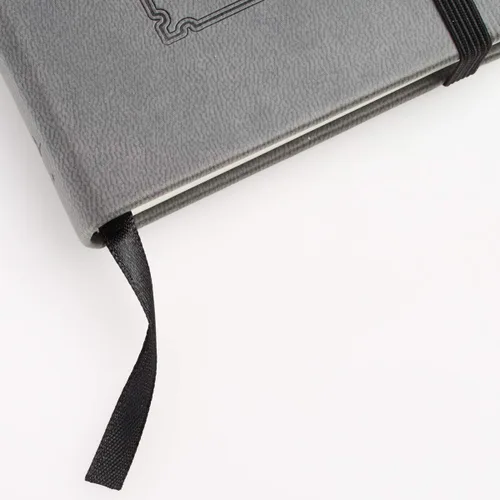 Vista 6 de Be Strong Mini Hardcover Pocket Size LuxLeather Notebook with Elastic Closure in Gray - Joshua 1:9, 3.7" wide x 5.7" high Leather Bound – 27