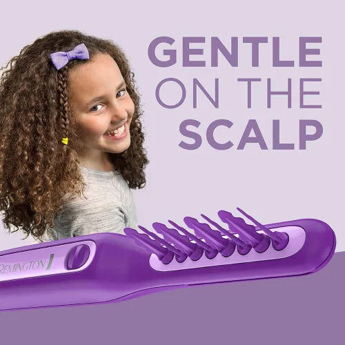 Vista 3 de Remington DT7432 mojado o seco para manejar la melena, cepillo eléctrico con tapa para desenredar para niños y adultos, (pilas incluidas)