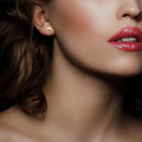 Vista 4 de Shcyee Aretes de plata de ley 925 con diseño de rayos para mujeres y hombres, hipoalergénicos, para uso diario, joyería de regalo