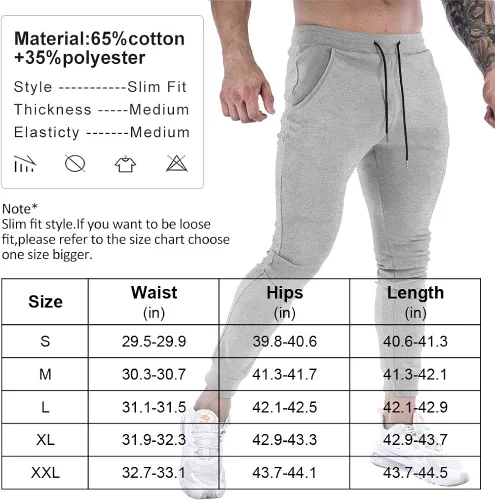 Vista 6 de Wangdo Pantalones deportivos ajustados para hombre, pantalones de entrenamiento para gimnasio, pantalones deportivos cónicos, pantalones deportivos