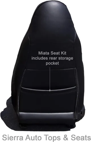 Vista 2 de Sierra Auto Tops - Juego de fundas de asiento para Mazda Miata MX5 2001-2005, cuero sintético, negro, par