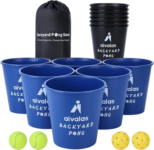 Vista 10 de Aivalas Yard Pong Outdoor Games, Giant Yard Games Set with 12 Buckets and Balls for Adults and Family, Toss Game Throwing Games for Beach, Camping